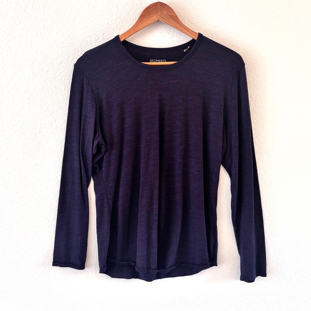 Segments Merino Wool Base Layer Top Womens L Long Sleeve Crew Purple Outdoor